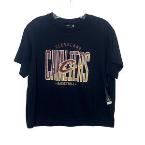 Cleveland Cavaliers Tshirt Womens Large Black Cropped NBA Basketball